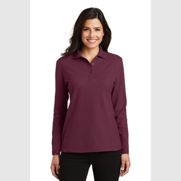Women's Silk Touch Long Sleeve Polo Thumbnail