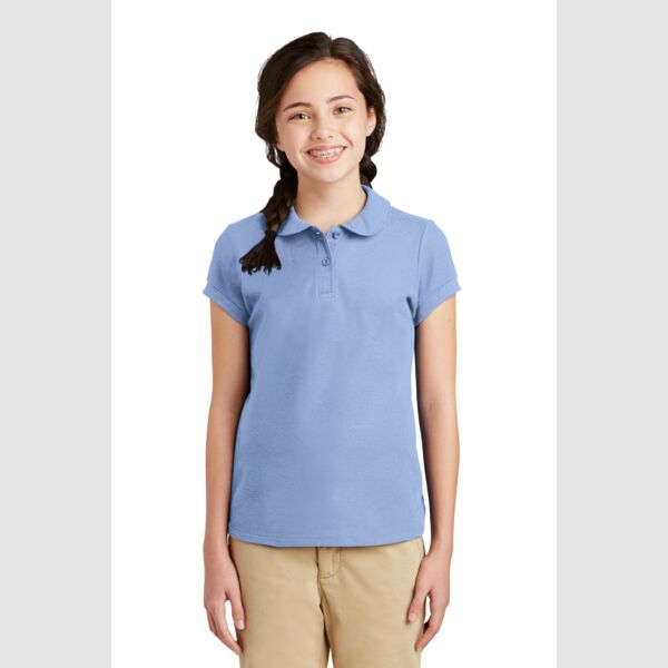 Girls Silk Touch Peter Pan Collar Polo Thumbnail